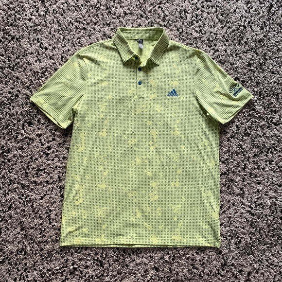 adidas Shirts Adidas Golf Mens Yellow Short Sleeve Presidio Golf